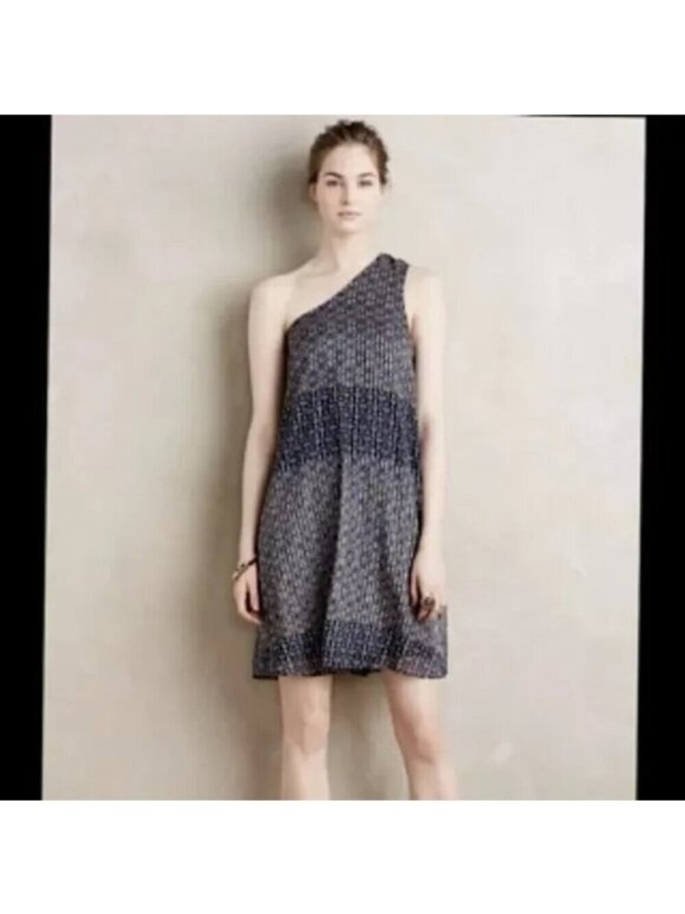 HD in Paris Anthropologie Elowen One Shoulder Mini Dress Small NWT